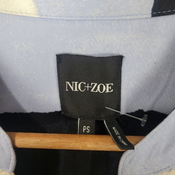 Nic+Zoe Shirt Dress Womens Petite S Multicolor Geometric Sleeveless Button-Front - Picture 4 of 7